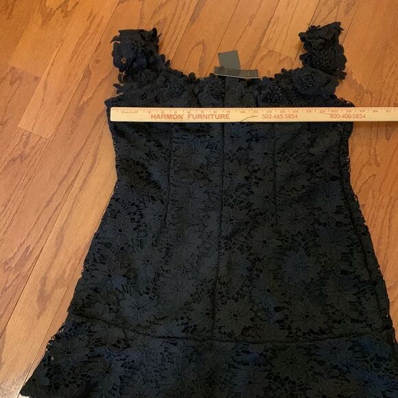 AUXO collection XXL black lace over lining mini dress - Picture 4 of 12